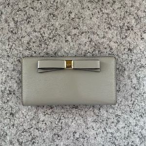 Gray Kate Spade Slim Bow Wallet